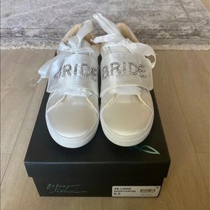 Betsey Johnson Liana Ivory Satin Bride Sneakers